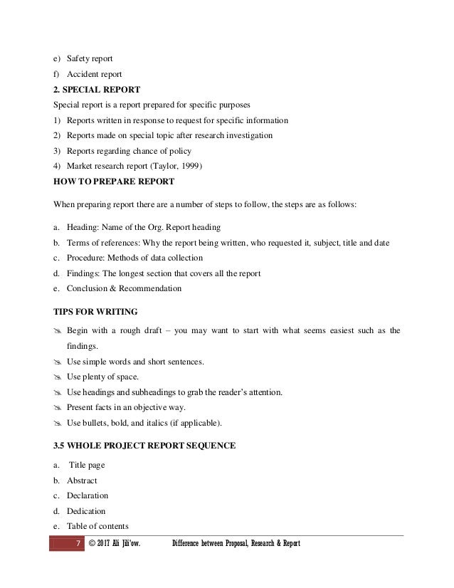 proposal and report writing